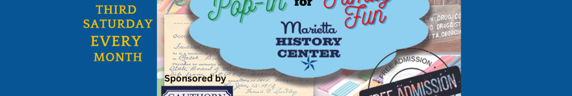 A light blue cloud-shaped bubble containing the event title in colorful script—